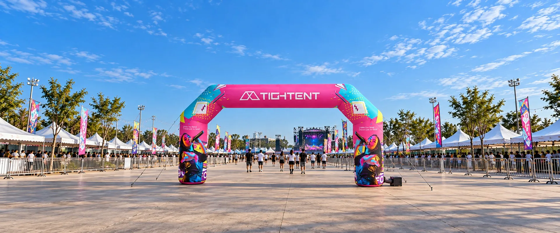 Tightent inflatable arch