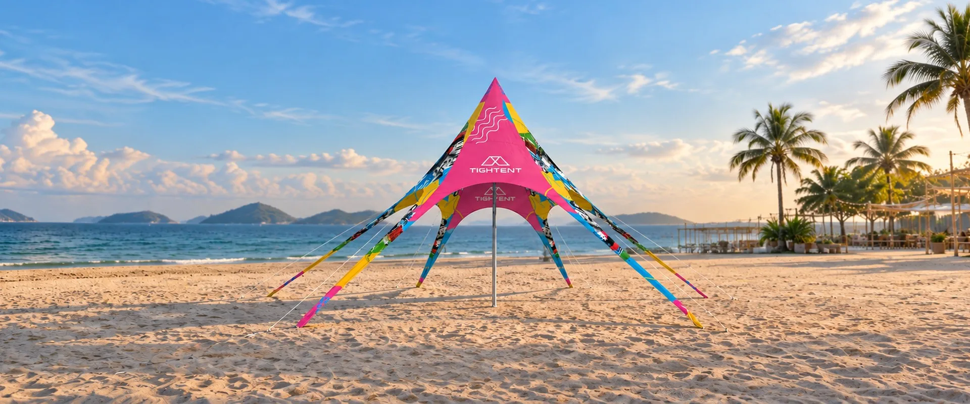 A star tent at a large outdoor event