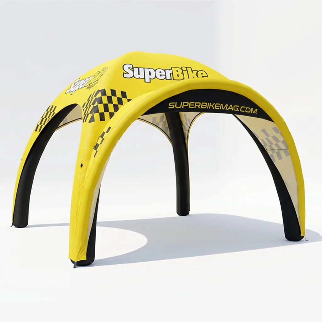 Image beside the opening paragraph - Inflatable tent