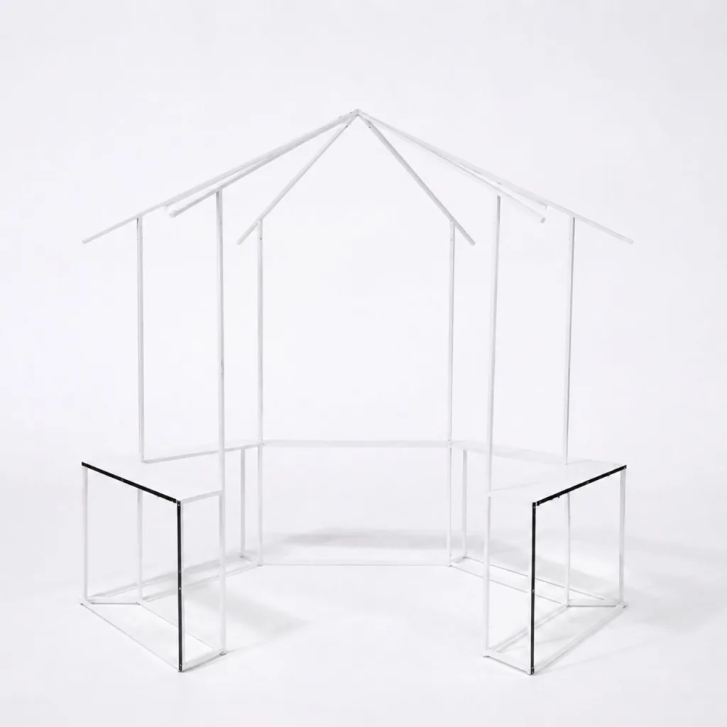 Folding steel frame, counters all round